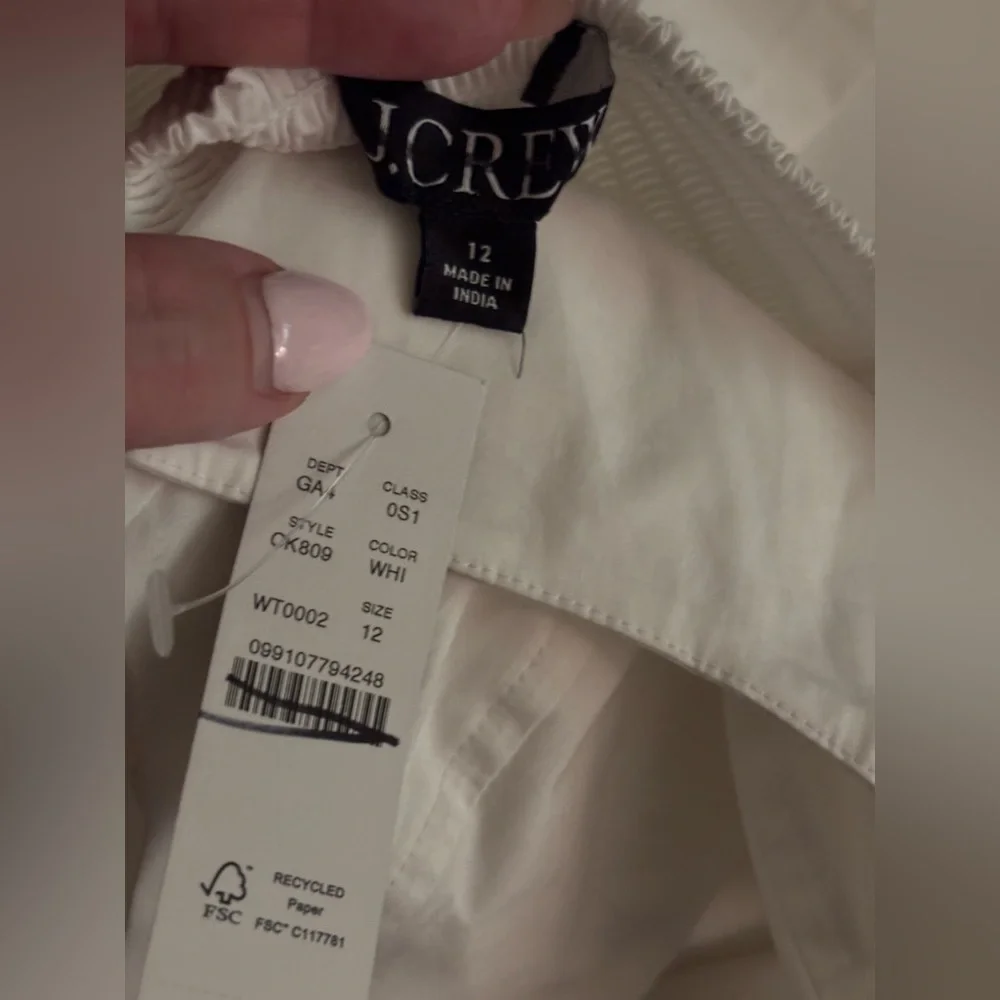 NWT J.Crew Fit-and-flare mini dress White Size 12 Party Wedding Brunch Date
